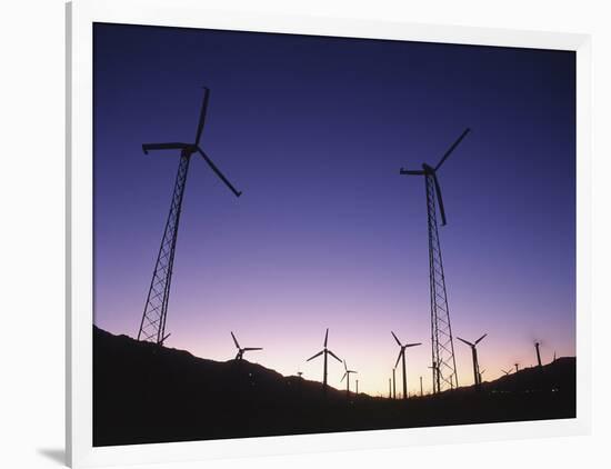 USA, California, Palm Springs, View of Wind Turbines at Sunset-Zandria Muench Beraldo-Framed Photographic Print