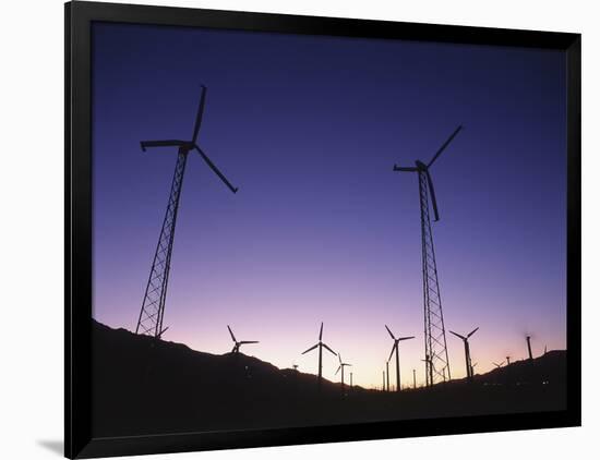 USA, California, Palm Springs, View of Wind Turbines at Sunset-Zandria Muench Beraldo-Framed Photographic Print