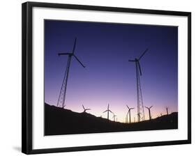 USA, California, Palm Springs, View of Wind Turbines at Sunset-Zandria Muench Beraldo-Framed Photographic Print