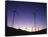 USA, California, Palm Springs, View of Wind Turbines at Sunset-Zandria Muench Beraldo-Framed Stretched Canvas