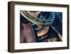 USA, California, Parkfield, V6 Ranch detail of a saddle and lasso-Ellen Clark-Framed Photographic Print