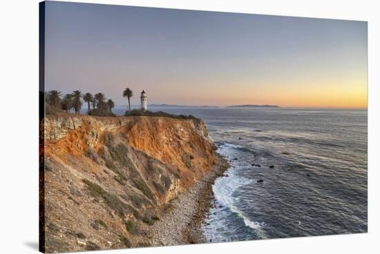 USA, California, Ranchos Palos Verdes. The lighthouse at Point Vicente at sunset.-Christopher Reed-Stretched Canvas