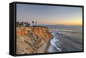 USA, California, Ranchos Palos Verdes. The lighthouse at Point Vicente at sunset.-Christopher Reed-Framed Stretched Canvas