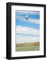 Usa, California, Rio Vista, Sacramento River Delta. Kiteboarder.-Merrill Images-Framed Photographic Print