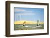 Usa, California, Rio Vista, Sacramento River Delta. Sailboarders with wind turbines.-Merrill Images-Framed Photographic Print