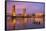 USA, California, Sacramento. Sacramento River and Tower Bridge at sunset.-Jaynes Gallery-Framed Stretched Canvas