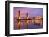 USA, California, Sacramento. Sacramento River and Tower Bridge at sunset.-Jaynes Gallery-Framed Photographic Print