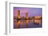 USA, California, Sacramento. Sacramento River and Tower Bridge at sunset.-Jaynes Gallery-Framed Photographic Print