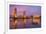 USA, California, Sacramento. Sacramento River and Tower Bridge at sunset.-Jaynes Gallery-Framed Premium Photographic Print