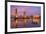 USA, California, Sacramento. Sacramento River and Tower Bridge at sunset.-Jaynes Gallery-Framed Premium Photographic Print