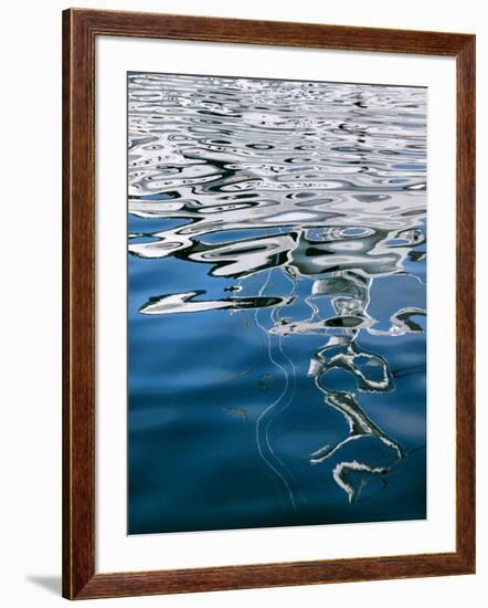 USA, California, San Diego, Abstract boat reflection in America's Cup Harbor-Ann Collins-Framed Photographic Print