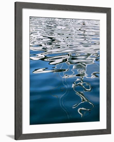 USA, California, San Diego, Abstract boat reflection in America's Cup Harbor-Ann Collins-Framed Photographic Print