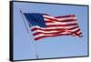 USA, California, San Diego. American flag waves above Liberty Station-Ann Collins-Framed Stretched Canvas