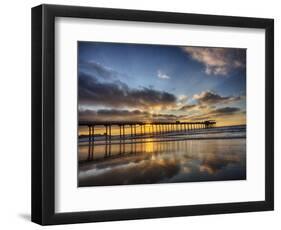 USA, California, San Diego, La Jolla. Scripps Institution of Oceanography Pier with sunset-Terry Eggers-Framed Photographic Print