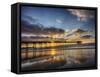 USA, California, San Diego, La Jolla. Scripps Institution of Oceanography Pier with sunset-Terry Eggers-Framed Stretched Canvas