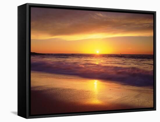 USA, California, San Diego. La Jolla Shores Beach Reflects the Sunset-Jaynes Gallery-Framed Stretched Canvas