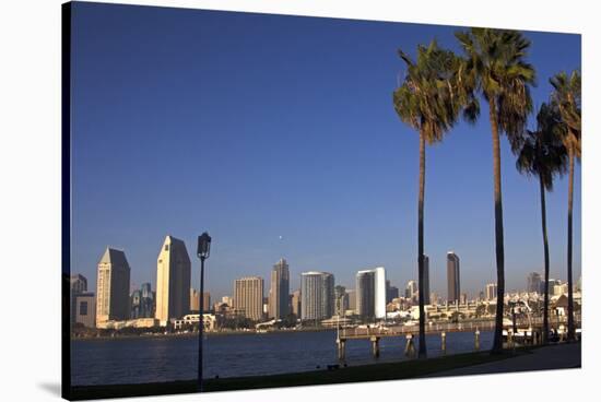 USA, California, San Diego. San Diego Skyline and Palm Trees-Kymri Wilt-Stretched Canvas