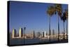 USA, California, San Diego. San Diego Skyline and Palm Trees-Kymri Wilt-Stretched Canvas