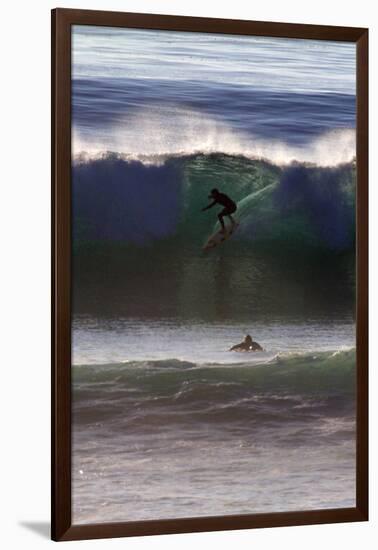 USA, California, San Diego. Surfer at Cardiff by the Sea-Kymri Wilt-Framed Photographic Print