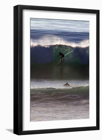 USA, California, San Diego. Surfer at Cardiff by the Sea-Kymri Wilt-Framed Photographic Print