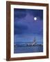 USA, California, San Diego, Uss Nimitz Moored under Full Moon in San Diego Bay-Ann Collins-Framed Photographic Print
