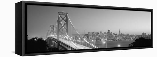 Usa, California, San Francisco, Bay Bridge, Night-null-Framed Stretched Canvas