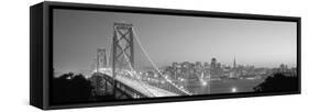 Usa, California, San Francisco, Bay Bridge, Night-null-Framed Stretched Canvas