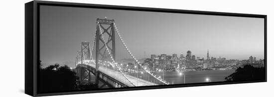 Usa, California, San Francisco, Bay Bridge, Night-null-Framed Stretched Canvas