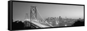 Usa, California, San Francisco, Bay Bridge, Night-null-Framed Stretched Canvas