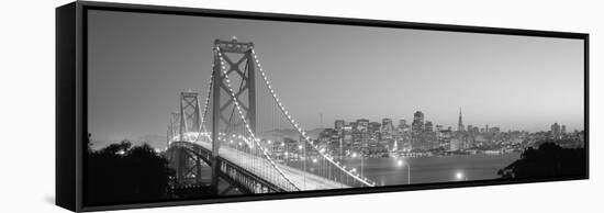 Usa, California, San Francisco, Bay Bridge, Night-null-Framed Stretched Canvas