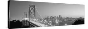 Usa, California, San Francisco, Bay Bridge, Night-null-Stretched Canvas