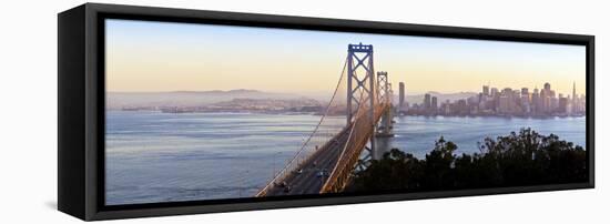 USA, California, San Francisco, City Skyline and Bay Bridge from Treasure Island-Gavin Hellier-Framed Stretched Canvas