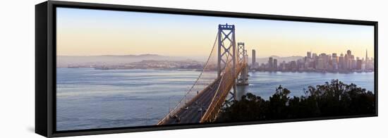 USA, California, San Francisco, City Skyline and Bay Bridge from Treasure Island-Gavin Hellier-Framed Stretched Canvas