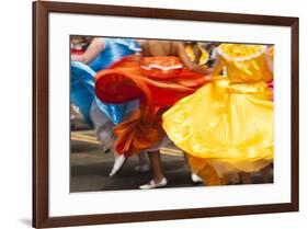 USA, California, San Francisco. Dancers in traditional dress at Cinco de Mayo parade.-Merrill Images-Framed Premium Photographic Print