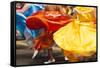 USA, California, San Francisco. Dancers in traditional dress at Cinco de Mayo parade.-Merrill Images-Framed Stretched Canvas
