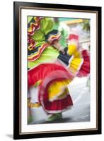 USA, California, San Francisco. Dancers in traditional dress at Cinco de Mayo parade.-Merrill Images-Framed Premium Photographic Print