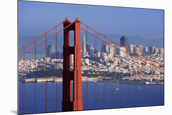 USA, California, San Francisco. Golden Gate Bridge and city.-Jaynes Gallery-Mounted Photographic Print