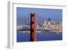 USA, California, San Francisco. Golden Gate Bridge and city.-Jaynes Gallery-Framed Photographic Print