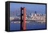 USA, California, San Francisco. Golden Gate Bridge and city.-Jaynes Gallery-Framed Stretched Canvas