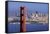 USA, California, San Francisco. Golden Gate Bridge and city.-Jaynes Gallery-Framed Stretched Canvas
