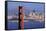 USA, California, San Francisco. Golden Gate Bridge and city.-Jaynes Gallery-Framed Stretched Canvas