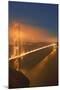 USA, California, San Francisco. Golden Gate Bridge lit at night.-Jaynes Gallery-Mounted Premium Photographic Print