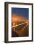 USA, California, San Francisco. Golden Gate Bridge lit at night.-Jaynes Gallery-Framed Photographic Print