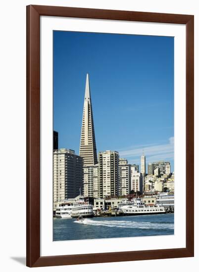 Usa, California, San Francisco. Skyline with Transamerica building prominent.-Merrill Images-Framed Premium Photographic Print