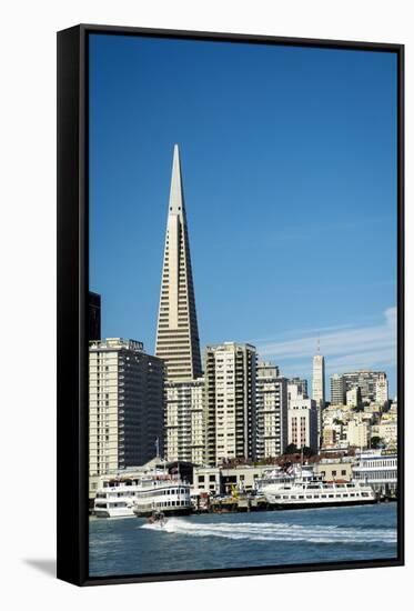 Usa, California, San Francisco. Skyline with Transamerica building prominent.-Merrill Images-Framed Stretched Canvas