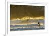 USA, California, San Luis Obispo County. Surfers at sunset.-Jaynes Gallery-Framed Photographic Print