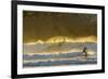 USA, California, San Luis Obispo County. Surfers at sunset.-Jaynes Gallery-Framed Photographic Print