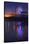 USA, California, Santa Monica. Ferris wheel and Santa Monica Pier at sunset.-Jaynes Gallery-Stretched Canvas