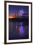 USA, California, Santa Monica. Ferris wheel and Santa Monica Pier at sunset.-Jaynes Gallery-Framed Premium Photographic Print