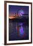 USA, California, Santa Monica. Ferris wheel and Santa Monica Pier at sunset.-Jaynes Gallery-Framed Premium Photographic Print